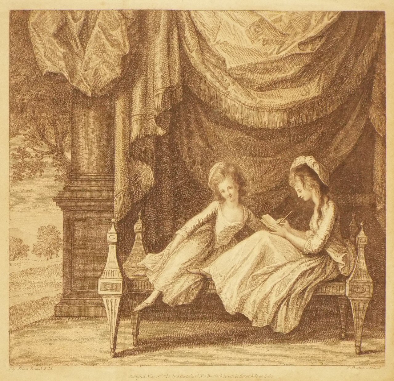 Print - The Daughters of Lady Beauclerk - Bartolozzi